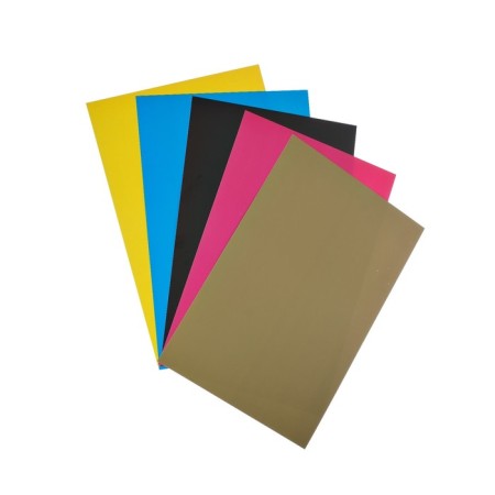 Cardboard of color A4, 5 sheets, 10 colors, coated, bilateral, in the folder-1