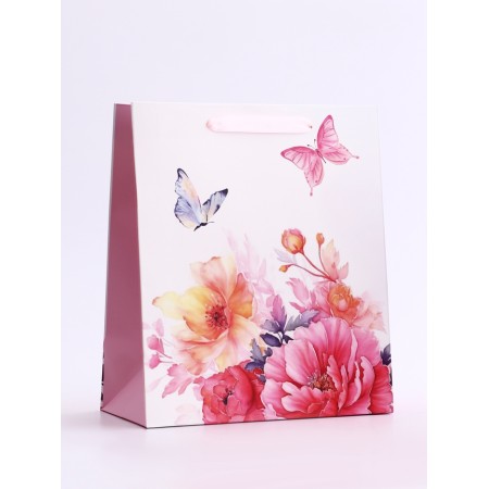 Package Gift Vertical "Butterflies in Colors", Ml 23 × 27 × 11.5 cm-1
