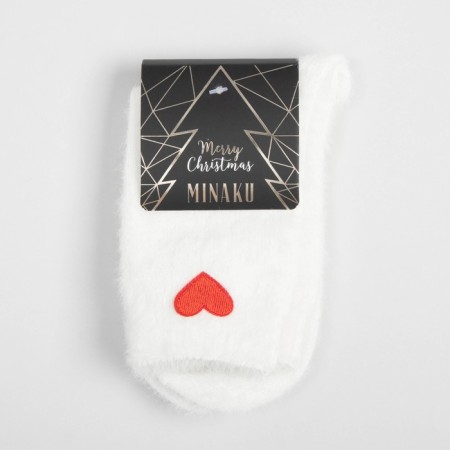 Tensor socks minku with heart, white color, size 36-39 (23-25 ​​cm)-3