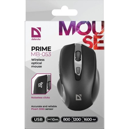Mouse Defender Prime MB-053, wireless, optical, 1600 dpi, 1xaa (not in compli), black-7