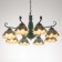 Luracia chandelier 8he27 40W green-white 88x88x37-72 cm Bayerlux