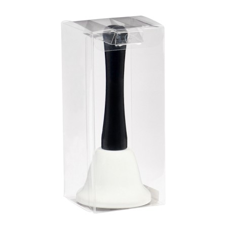 Metallic bell, desktop call "Funk", 12.5 x 5 cm, white-2
