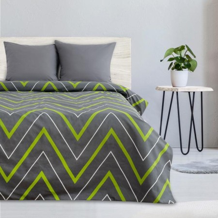 Bed linen Ethel duet "Green-gray zigzags" 143x215-2 pcs, 220x240, 70x70-2 pcs-2