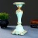 Carved Summary with a square base, turquoise, 12x12x27 cm, for a candle d = 2 cm