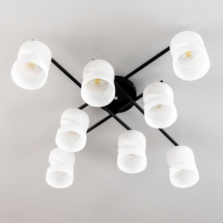 Ceiling chandelier Citilux "NILS" CL132185, 8x60W, E27, Black Color Black-5