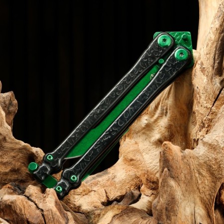 Balfish knife "God" green, steel - 440, handle - steel, 20 cm-1
