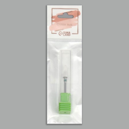 Ceramic milling cutter for manicure “Cones Rounded”, large cut, 6 × 14 mm, in a plastic case, white color-5