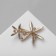 Brooch "needle flowers", white-pink color in gold