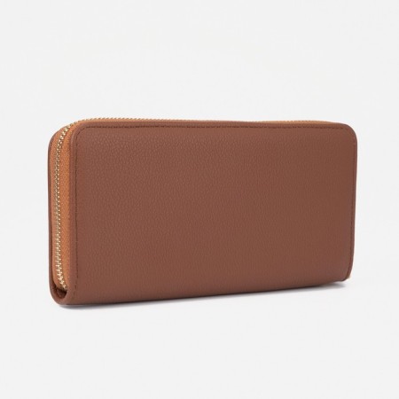 Women's wallet with lightning, brown color-1