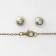 Set 2 objects: earrings, pendant “Wings”, white-blue color in black gold, 48 cm
