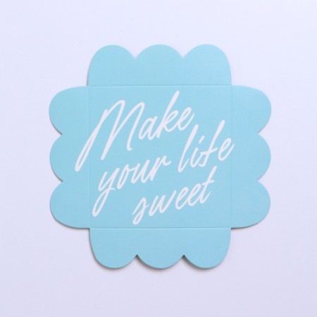 Cookie box, confectionery packaging with PVC lid, Make Your Life Sweet, 10.5 x 10.5 x 3 cm-6