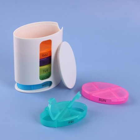 Air man - an organizer "Week", English letters, 12 × 9.6 × 5.9 cm, 7 containers of 4 sections, multi -colored-5
