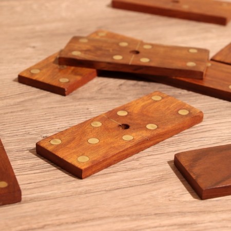 Hand game "Domino" 16x16x28 cm, tree shisham-3