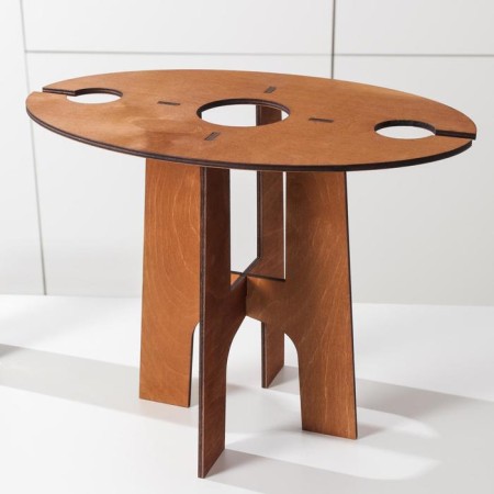 Table for wine and two glasses, 40 × 25 × 30 cm-2