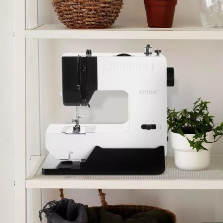 Sewing machine KitFort KT-6044, 9 W, 12 operations, semi-automatic, white-hourly-12