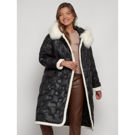 Coat insulated winter female, size 48, black color-23