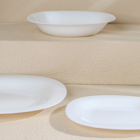 Luminarc Carine table service, glass ceramics, 18 objects, white color-4