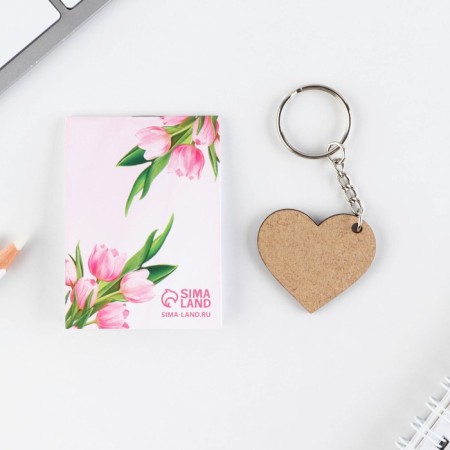 Gift set: notebook and keychain "for the most tender"-7