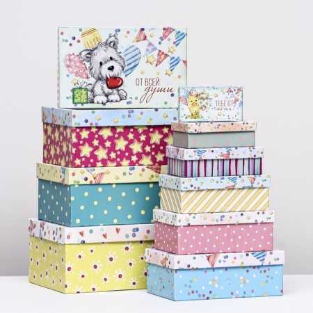 A set of boxes 10 in 1 "Festive mood", 30 x 19 x 11.5 - 12 x 6.5 x 4 cm-1