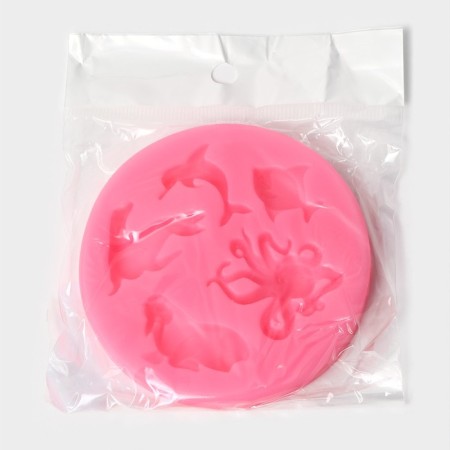 Mold "Sea Friends", silicone, d = 8.3 cm, color mix-5