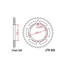 General star JT SPROCKETS JTR855-47, chain 520, 47 teeth