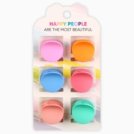 Hair crab Happy People, set 6 pcs, 2.5 x 2.5 x 1.5 cm-5