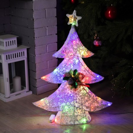 LED figure "Christmas tree" 51 × 70 × 15 cm, metal, textile, 220 V, glow of multi-2