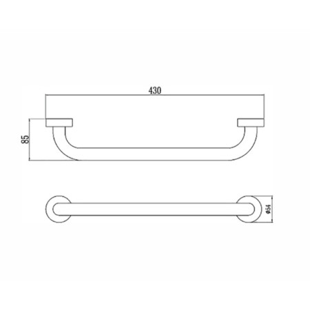 Ban for the bathroom Savol S-010040, 400 mm, chrome-1