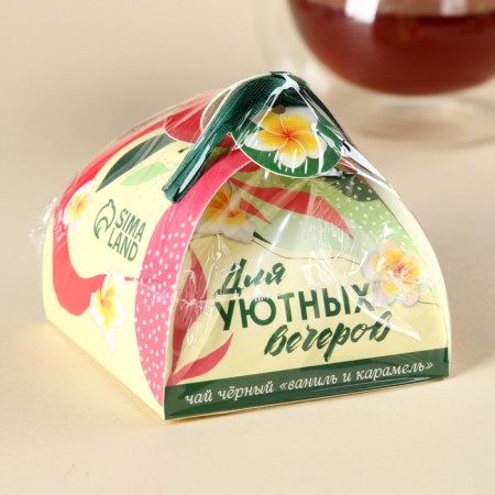 Black tea "For cozy evenings", taste: Vanilla and caramel, 20 g.-4