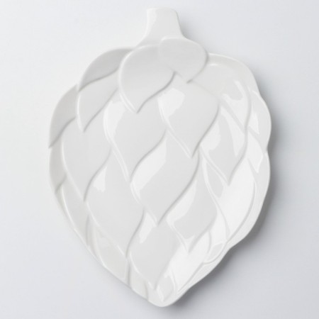 Ceramic dish for submission "Artichoki", white, 20 x 17 cm, white color-2