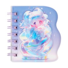 Notebook Gift Book on the comb 80l, line, color block, cover. 3D anime (10.2x10.5cm) 10539