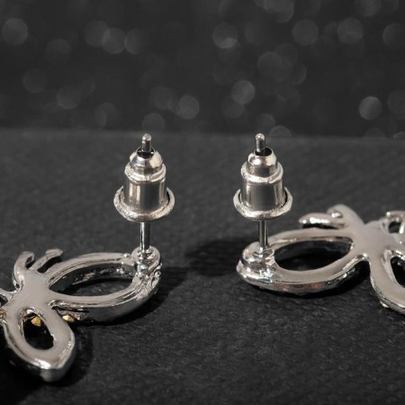 Earrings with pearls "butterfly" with bead, white color in silver-2