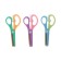 Plastic scissors 13 cm, latch, with metal blades and rounded ends, safe, mix