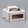 Box for cake 2 windows, with handles, white, 21 x 21 x 11 cm