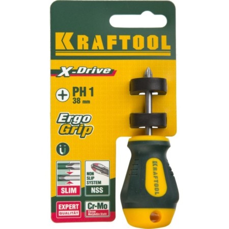 Slate Kraftool X-Drive, CRMO, two-component handle, PH1 x 38