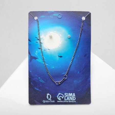 Set 2 objects: earrings, pendant "star" sea, color black silver, 40 cm-2