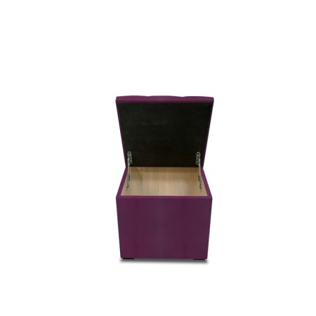 Puff with a lid and weighting, 400 × 400 × 420 mm, eco -leather, Marvel Berry color-1