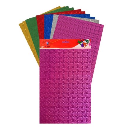 Cardboard of color A4, 10 sheets, 6 colors, holographic
