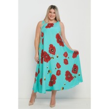 Female dress, size 64, turquoise color