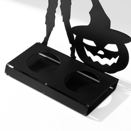 Summary Metal for 2 candles "Halloween. Zombies with pumpkin" Black 17.5x14x6 cm-5