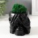 Kashpo concrete "Seek Skull" with moss 7x10 cm black (moss green stabilized)