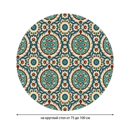 The tablecloth “Classic ornament”, round, oxford, elastic band, size 120x120 cm, diameter 75-100 cm-1