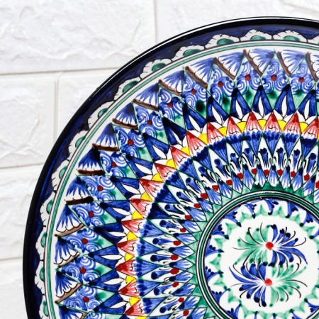 Largan Rishtan ceramics "Patterns", 32 cm, blue-3