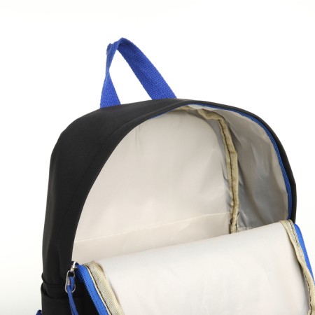 A backpack with a zipper, an outer pocket, the color is black-2