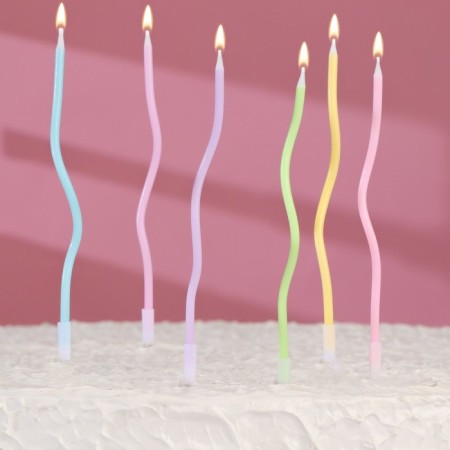 Candles in the cake cocktail "Happy Birthday", 6 pcs, 16.5 cm, multi -colored-5