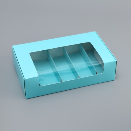 Folding box with a window under 5 eclairs green, 25 x 15 x 6.6 cm-1