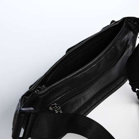 Lightning waist bag, 3 outer pockets, black color-5