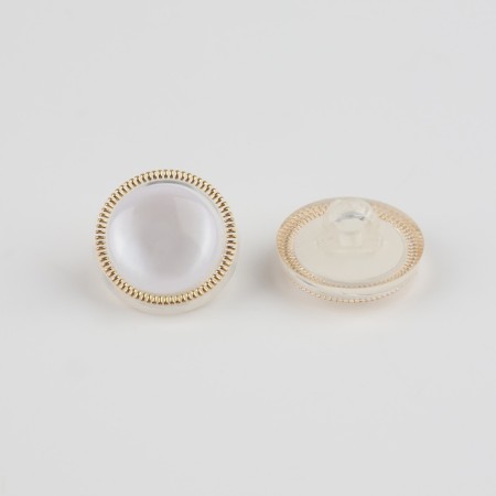 A set of buttons on the leg, d = 15 mm, 10 pcs, white/gold color-1