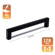 Square Cappio RSC008 Square handle, stainless steel, m/o 128 mm, black color black