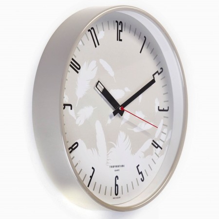 Wall clock, series: interior, "feathers", smooth move, d-30.5 cm-1
